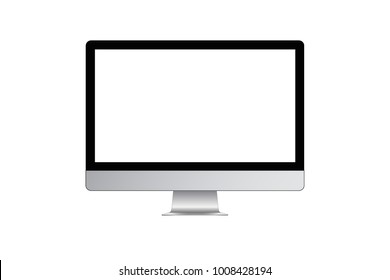 Design of modern computer iMac company Apple. With a blank screen. Outline. This templates for presenting designs. Flat stock vector illustration. EPS 10