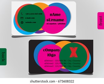 Design Modern Creative and Clean Template. Show front and back of card. Concept smart start up for business.
