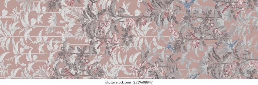 Design of modern fabric pattern. Floral pattern for your design. Modern seamless pattern for interior decoration. Vector Background.
