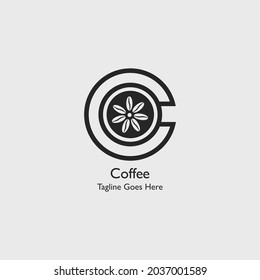 Design modern flat logo coffe