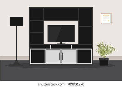 Design of modern furniture for living room TV