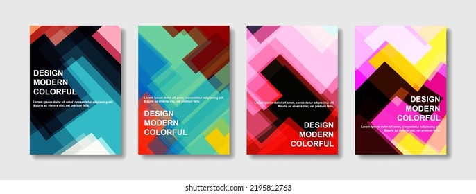 Diseño moderno póster de fondo geométrico y portada de moda simple