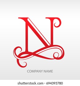 Design modern logotype for Business. Vector logo letter N monogram on white background. For a beauty salon or a travel Agency.