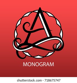 Design modern logotype for Business. Vector logo letter A monogram on red background. For a beauty salon or law firm.