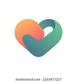 Design Modern Love or Heart with Gradient color vector illustration