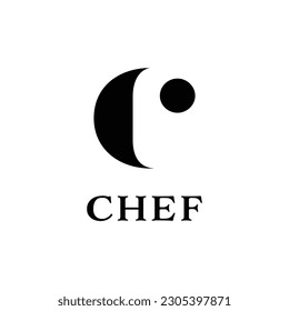 diseñar una carta moderna y lujosa con el logotipo minimalista C chef