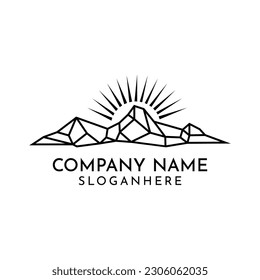 design a modern and minimalist logo mountain line geometric