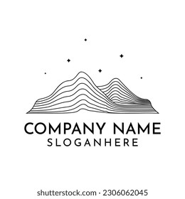 design a modern and minimalist logo mountain line