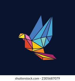 design a modern and minimalist vector bird origami on a white backgrounds, vector illustration