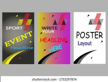 Design a modern poster layout template for sporting events and championship tournaments.
