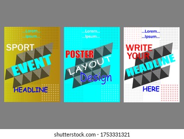 Design a modern poster layout template for sporting events and championship tournaments.
