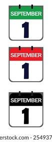 Design a modern September 1st date icon vector illustration tailored for marketing flyers, event posters, social media banners, and impactful business branding with sleek simplicity.