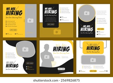 Design a modern and stylish hiring square banner template for social media posts. We are hiring job vacancies for social media posts or Social Media Square Banner design templates.