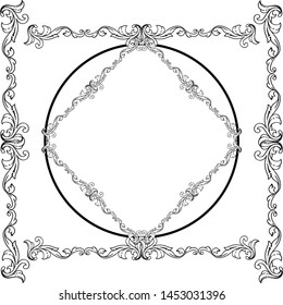 Design for modern wreath frame on a white background. Vector