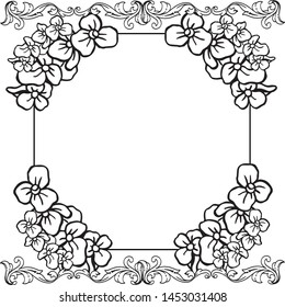 Design for modern wreath frame on a white background. Vector