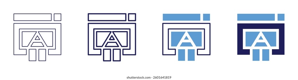 Design modularity icon in 4 different styles. Thin Line, Line, Bold Line, Duotone. Duotone style. Editable stroke.