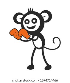 Design of monkey boxing draw