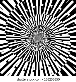 Design monochrome abstract spiral movement background. Vector-art illustration