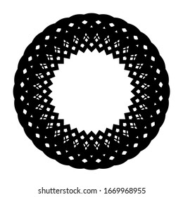 Design monochrome circle element. Abstract grating backdrop. Vector-art illustration