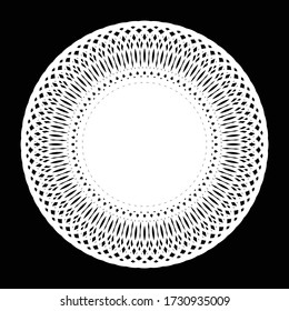 Design monochrome circle element. Abstract grating backdrop. Vector-art illustration