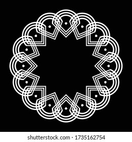 Design monochrome circle element. Abstract grating backdrop. Vector-art illustration