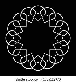 Design monochrome circle element. Abstract grating backdrop. Vector-art illustration