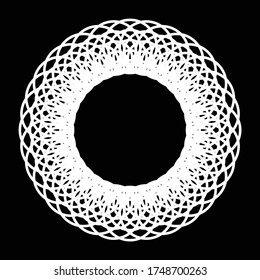 Design monochrome circle element. Abstract grating backdrop. Vector-art illustration