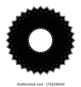 Entwurf eines monochromen Kreiselements. Abstrakter Hintergrund. Vektorgrafik