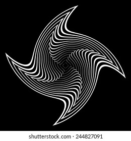 Design monochrome circular abstract background. Whirl movement textured backdrop. Vector art. No gradient