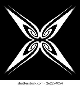 Design monochrome decorative butterfly. Abstract backdrop. Vector art