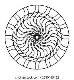 Design monochrome decorative circle element. Abstract backdrop. Vector-art illustration