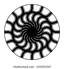 Design monochrome decorative circle element. Abstract backdrop. Vector-art illustration