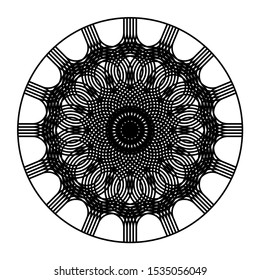 Design monochrome decorative circle element. Abstract backdrop. Vector-art illustration