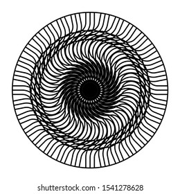 Design monochrome decorative circle element. Abstract backdrop. Vector-art illustration