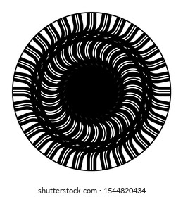Design monochrome decorative circle element. Abstract backdrop. Vector-art illustration
