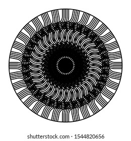 Design monochrome decorative circle element. Abstract backdrop. Vector-art illustration
