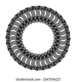 Design monochrome decorative circle element. Abstract backdrop. Vector-art illustration