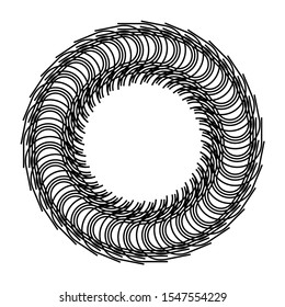 Design monochrome decorative circle element. Abstract backdrop. Vector-art illustration