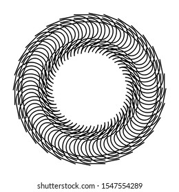Design monochrome decorative circle element. Abstract backdrop. Vector-art illustration