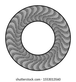 Design monochrome decorative circle element. Abstract backdrop. Vector-art illustration. No gradient