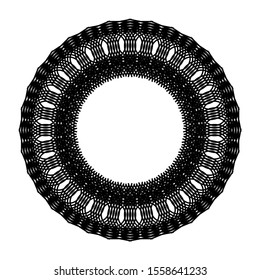 Design monochrome decorative circle element. Abstract backdrop. Vector-art illustration