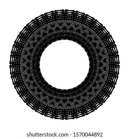 Design monochrome decorative circle element. Abstract backdrop. Vector-art illustration