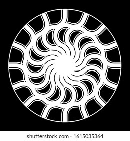 Design monochrome decorative circle element. Abstract backdrop. Vector-art illustration
