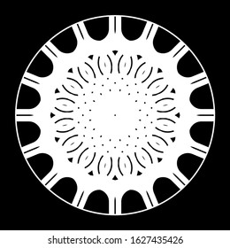 Design monochrome decorative circle element. Abstract backdrop. Vector-art illustration