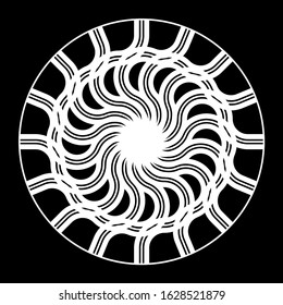 Design monochrome decorative circle element. Abstract backdrop. Vector-art illustration