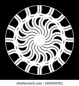 Design monochrome decorative circle element. Abstract backdrop. Vector-art illustration