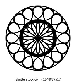 Entwurf eines monochromen dekorativen Kreises Element. Abstrakter gratender Hintergrund. Vektorillustration-Art-Illustration