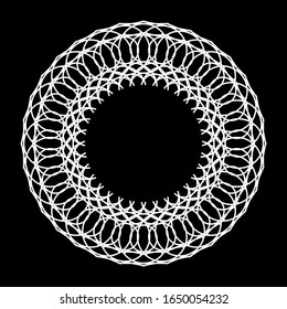 Design monochrome decorative circle element. Abstract backdrop. Vector-art illustration