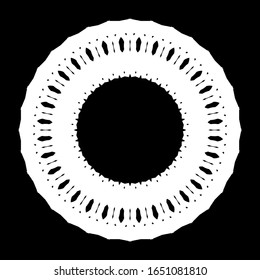 Design monochrome decorative circle element. Abstract backdrop. Vector-art illustration