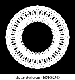 Diseño de elementos decorativos monocromos en círculo. Fondo abstracto. Ilustración vectorial-art